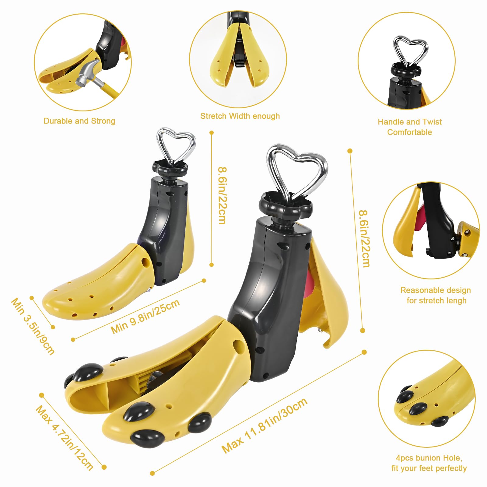 JJDPARTS Shoe Stretcher Women Men, Boot Stretcher for Women, Adjustable Unisex Boot Wide Feet (Pack of 1, not a pair,For Wm