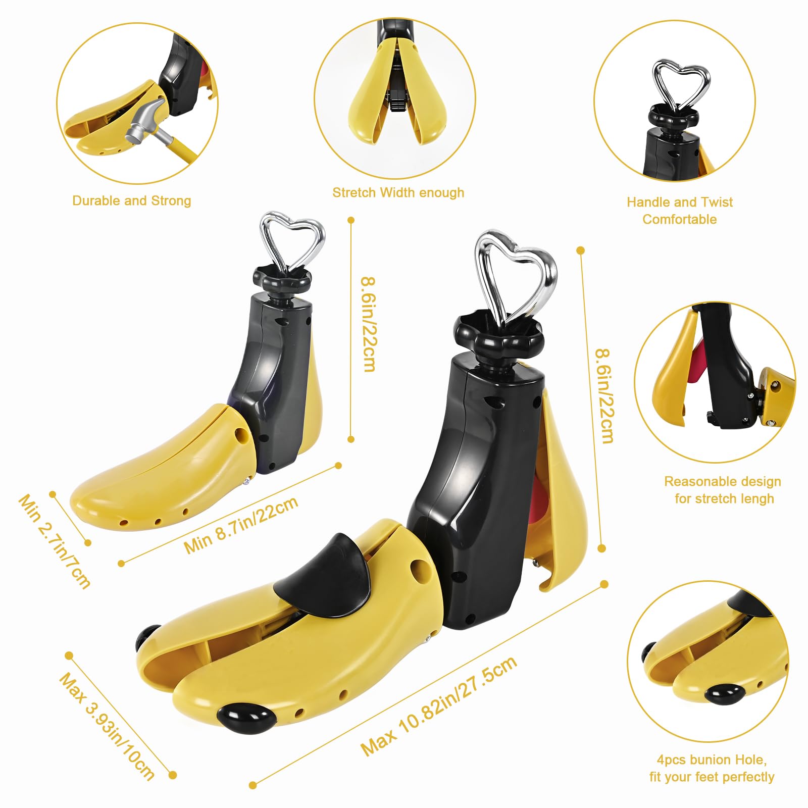 JJDPARTS Shoe Stretcher Women, 1 Pcs Boot Stretcher for Cowboy Boots, Adjustable Boot Wide Feet, Shoe Tree Shape Adjustable Unisex Boot Stretcher for Women Men (Pack of 1, for Women Size 6-10,men